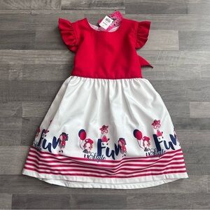 Tabitas Girls Red & White Fun Style Dress